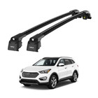 Fits Hyundai SANTA FE (DM) 2013-2018 Roof Rack Cros Bars Black Set Flush Rails