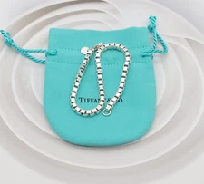 Tiffany & Co. 4 mm Venetian Box Link Chain Bracelet 8.5" in Sterling Silver