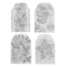 Holiday Card Stock Coloring Tags, White, 3-1/2-inch, 24-piece