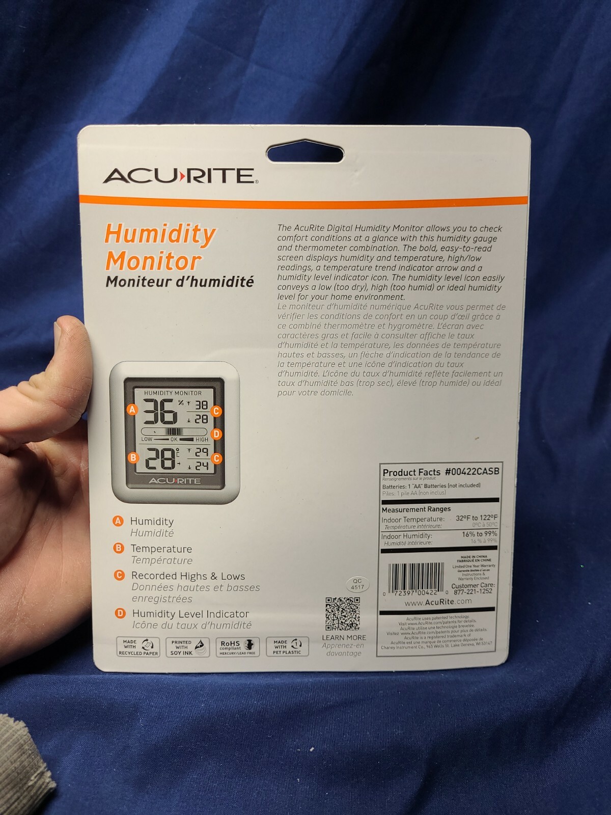 AcuRite Humidity Monitor 00309SBDI Digital New eBay