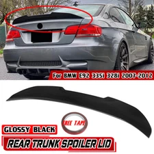 Glossy Black For BMW E92 328i 335i 2007-13 Rear Trunk Spoiler Wing Lip PSM Style