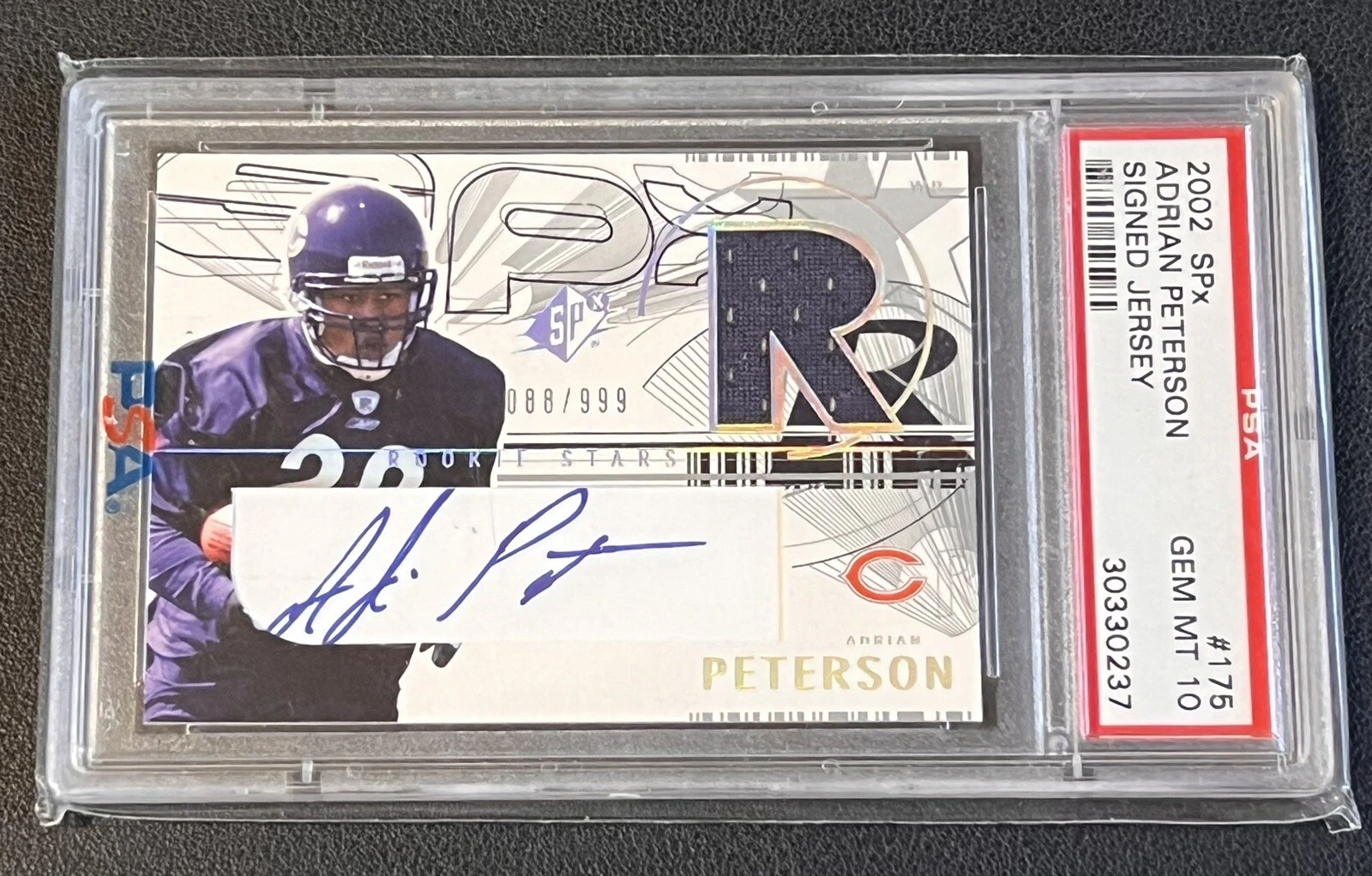 Adrian Peterson Spx #175 Signed Jersey