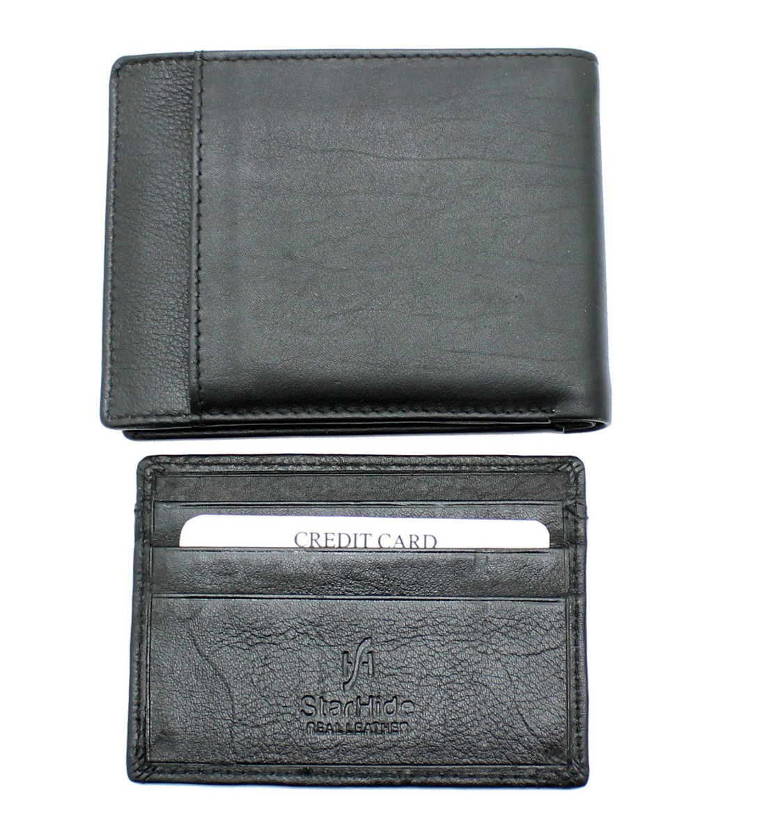 Starhide Men's Slim Real Soft Leather Bi-Fold Wallet With Removable Mini ID Card Case