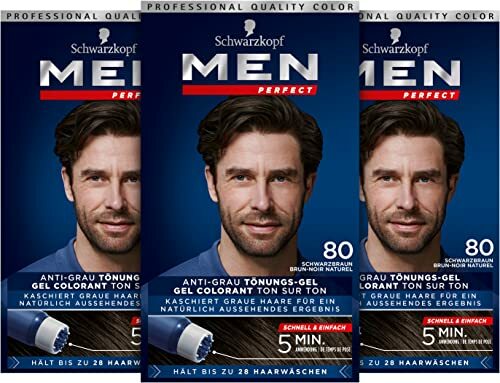 Men Perfect Schwarzkopf 80 Haartönung Dunkelbraun Graue Haare 3 упаковки по 80 мл