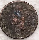 1875 Indian Head Cent Penny 1C # - VG/F - #12997