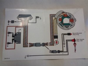 VINTAGE JOHNSON EVINRUDE OMC WIRING DIAGRAM DECAL 9" X 5 3/4" MARINE