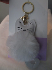 FOREVER 21 CAT POMPOM KEYCHAIN