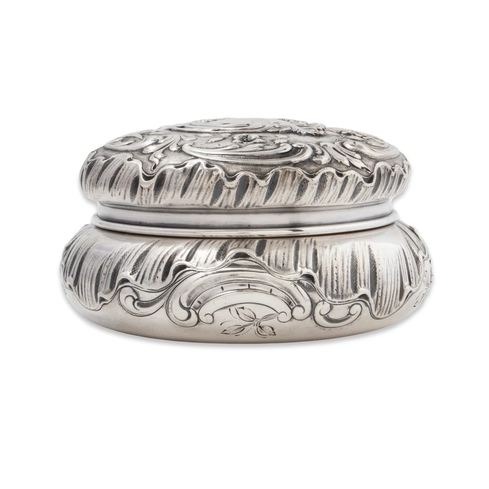 ESCRITORIO HENIN & CIE FRANCÉS PLATA 950, TOCADOR CAJA CONCHA FLORAL FOLIADO HERÁLDICO Foto 2 de 4