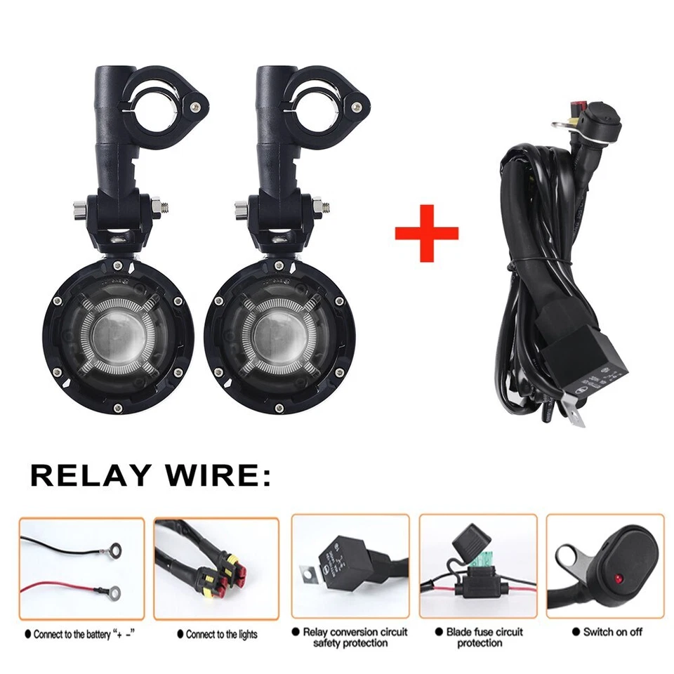 Luces auxiliares antiniebla LED para BMW K1600 R1200GS F800GS luces de paso de conducción puntuales Foto 3 de 4