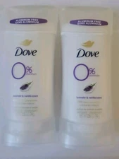 2x Dove 0% Aluminum Deodorant Lavender & Vanilla, 2.6 Oz