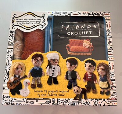 Friends Crochet Kit Big Orange Couch Turkey New Open Box Instruction Book Yarn 