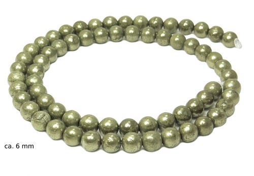 😏 Pyrit Kugeln in 2, 3, 4, 6 & 8 mm Edelstein Perlen Strang für Kette & mehr 😉 - 第 4/7 張圖片