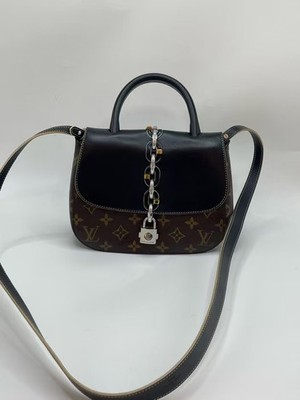 Authentic Louis Vuitton Lockme Tender Monogram & Black Leather Crossbody Bag