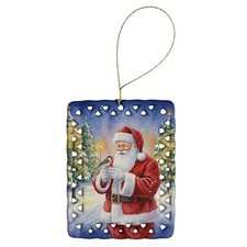 Caroline's Treasures Society Finch Santa Claus Porcelain Ornament FNT1219CO2