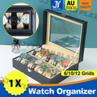 6/10/12 Grids Watch Leather Storage Case Box Wrist Watches Display Organizer AUS