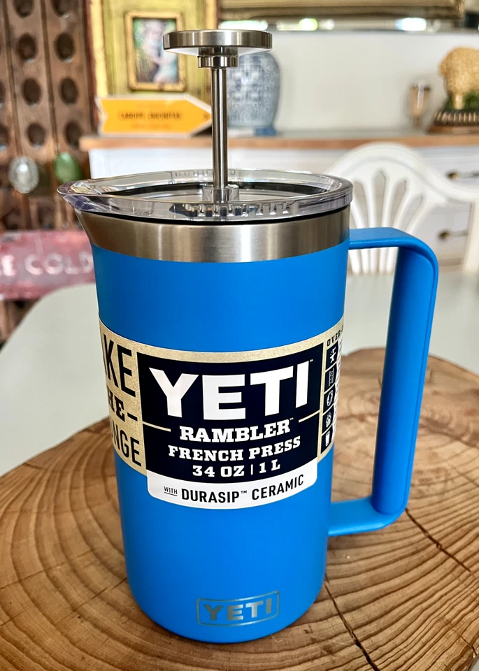 YETI RAMBLER FRENCH PRESS 34 OZ DURASIP CERAMIC (BIG WAVE BLUE) BRAND NEW - Image 3 of 4