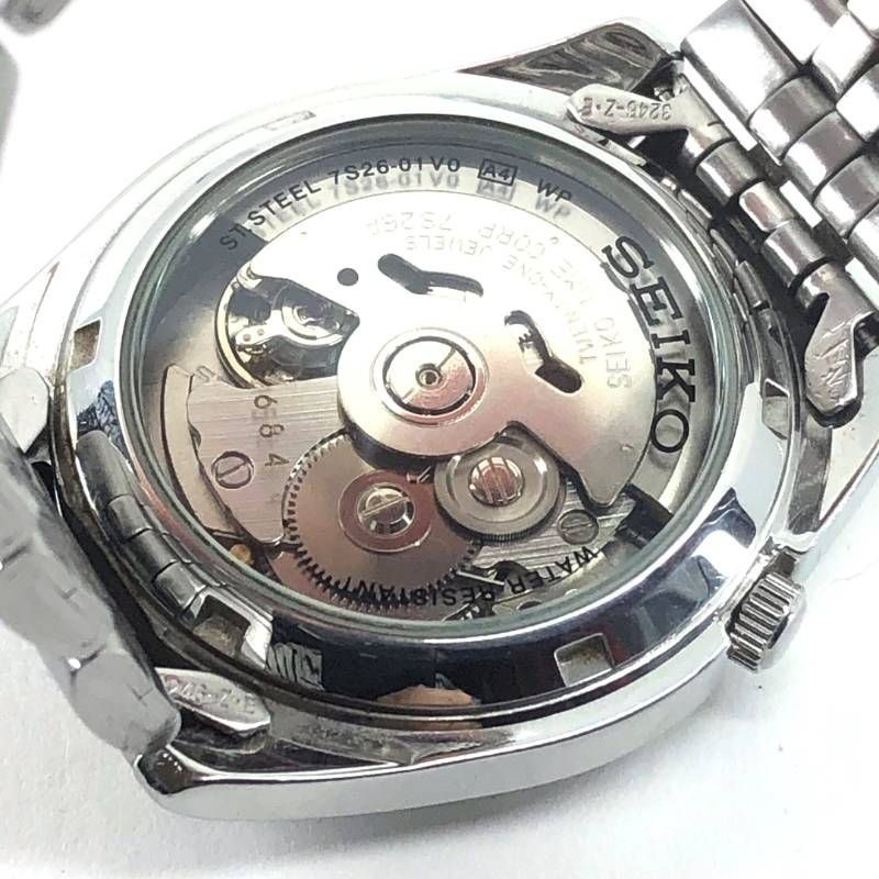 SEIKO 5 7S26-01V0 men Automatic Blue Dial yellow Silver Watch