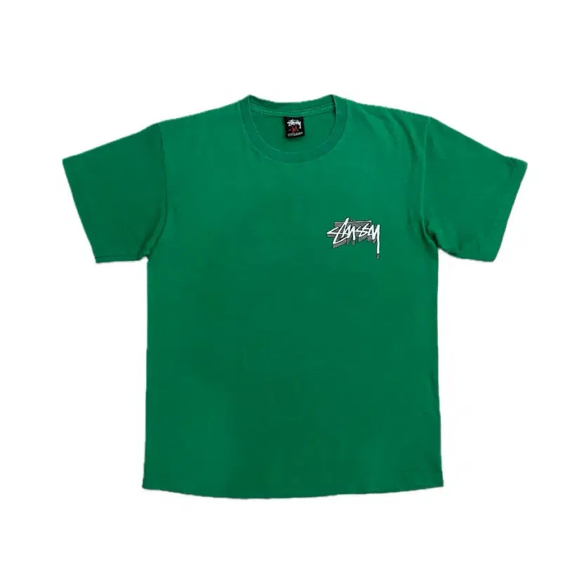 Stussy 00s Big Logo Green Short Sleeve T-Shirt M thumbnail 2
