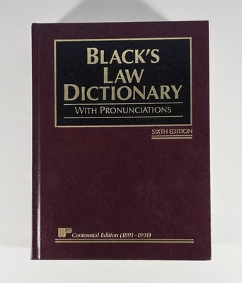 Black's Law Dictionary 6th Edition Centennial 1891-1991 Hardcover With...