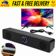 Bluetooth PC Soundbar USB Powered Speaker For TV Laptop Gaming Home Audio