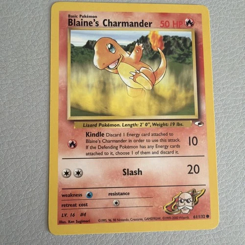 BLAINE'S CHARMANDER - 61/132 - GYM HEROES - POKEMON CARD - NM/MT Vintage Vtg •