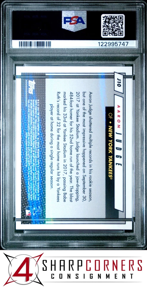 2017 TOPPS ON DEMAND MLB ROOKIE CLASS ROY AWARD WINNER AARON JUDGE RC PSA 10 - Image 2 of 2