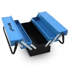 Werkzeugkasten Werkzeugkiste Werkzeugbox Aufklappbar mit Griffen leer Bituxx