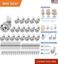 Cabinet Locks with Keys, 5/8" Cam Locks Keyed Alike, Tool Box Lock for Truck ...