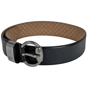 Ceinture GUCCI Logo Cuir Noir Homme