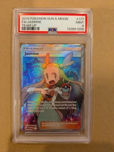 2019 Pokémon Team Up Jasmine Full Art #177 PSA 9 MINT Trainer Supporter