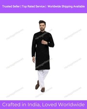 Mens Kurta Traditional Mens Wear Cotton Kurta Color Black Mens Designer Kurta