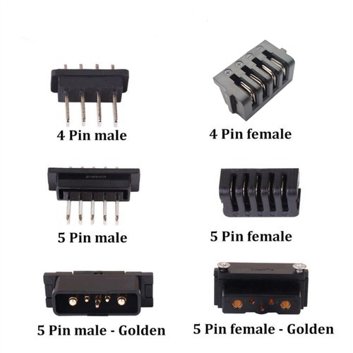 DKSooozs 1 Paar Lithium Batterij Box Power Ontlading Connector 5 Pins Mannelijke Plug en Vrouwelijke Plug, E-Bike Onderdelen Power Plug voor Hailong Duurzaam Gemakkelijk te gebruiken