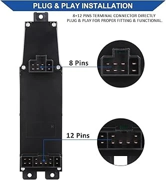 Interruptor maestro de ventana eléctrica 56049805AB para Dodge Ram 1500 2500 3500 2002-2009 Foto 2 de 4