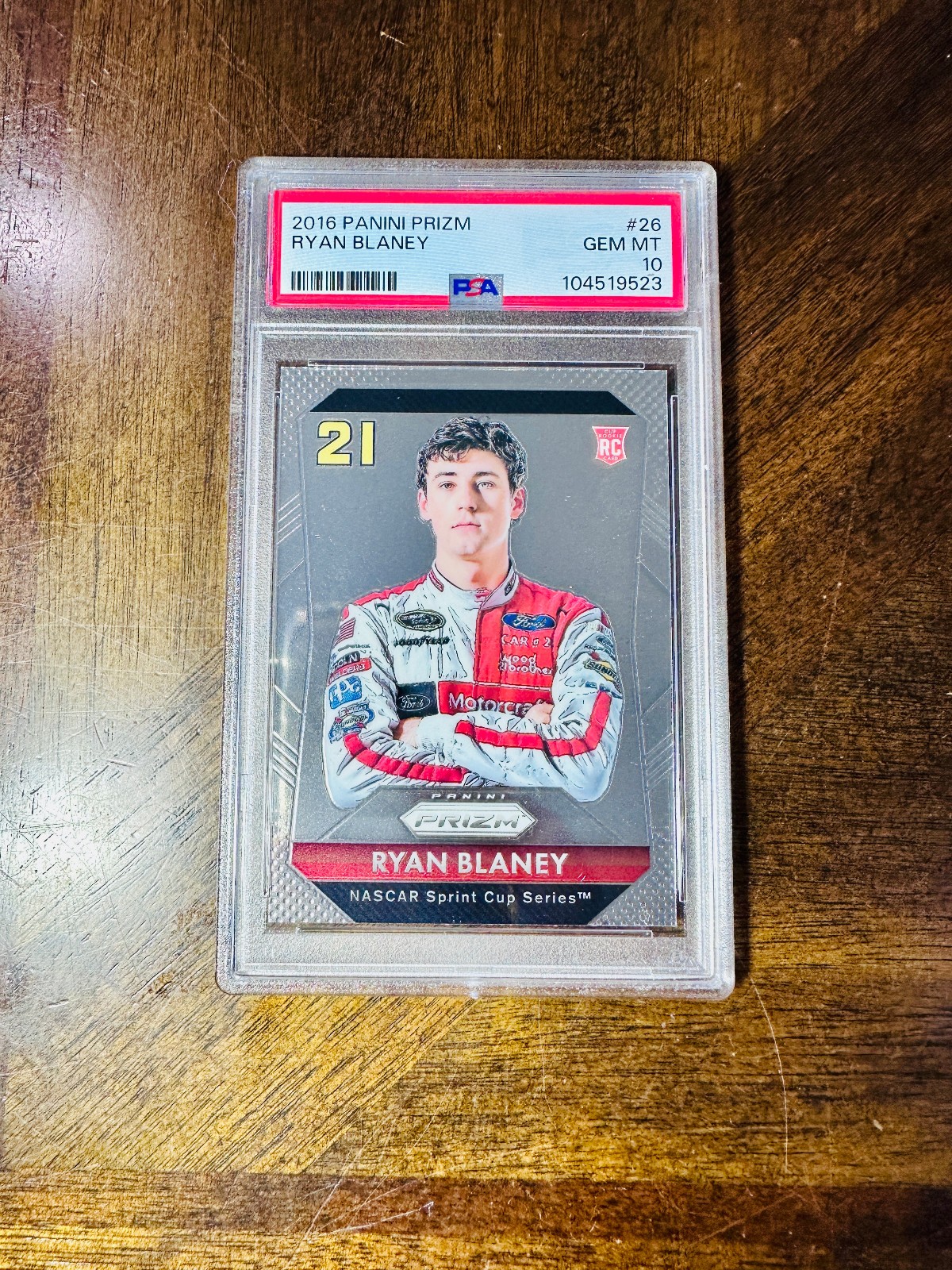 2016 Ryan Blaney RC PSA 10 Prizm Rookie NASCAR GEM MINT