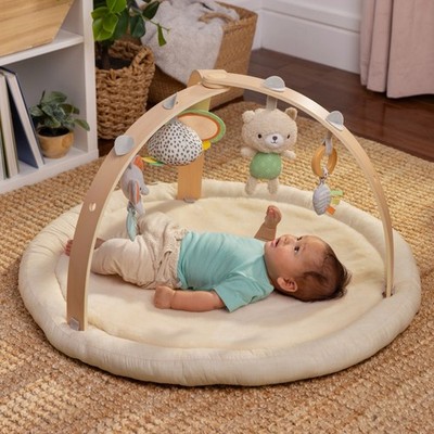 Ingenuity Every Season Plush Lambswool Baby Play Gym with Reversible Mat and