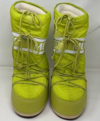 Moon Boots Icon Nylon Lime COLOR Snow Boots Sz 42/44 EU , 9/10.5