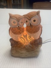 Vintage Owl Couple Night Light Lamp