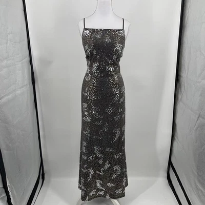 Vintage Y2K Sequin Formal Dress Square Neck Going Out Event Glam XL Party Guest - Image 1 of 4