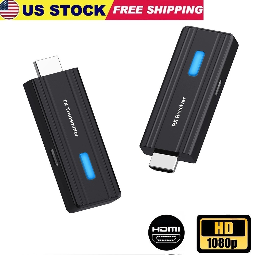 Wireless HDMI Transmitter and Receiver Plug & Play Portable 5G Wireless 1080P HD