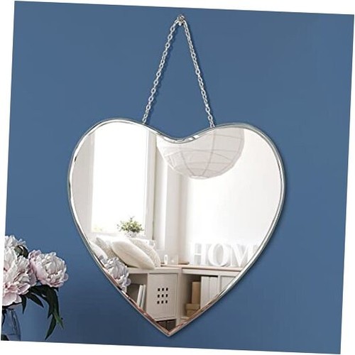 Espejo en forma de corazón con cadena de hierro para decoración de pared 12x12 pulgadas colgante de pared real