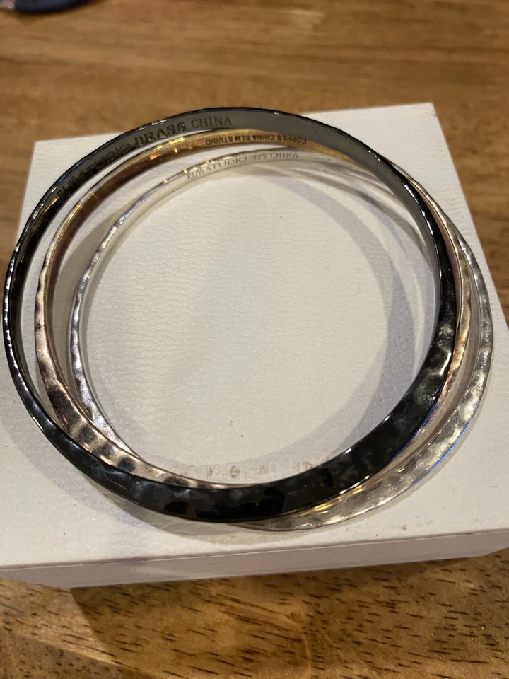 3 x PULSERAS BRAZALETE RLM STUDIO ROBERT LEE MORRIS ESTERLINA, COBRE, LATÓN MARTILLADO Foto 2 de 4