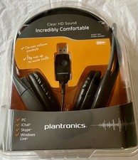 Plantronics Audio 655 USB Stereo Headset DSP Black Headband Clear HD Sound New