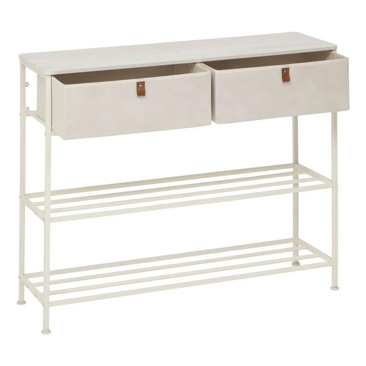 Console 100cm Tissa beige meuble d'appoint scandinave salon entrée