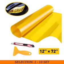 1-10 Golden Yellow Gloss Headlight Taillight Fog Light Tint Film Vinyl 12 X 72 1-10 Golden Yellow Gloss Headlight Taillight Fog Light Tint Film Vinyl 12 X 72