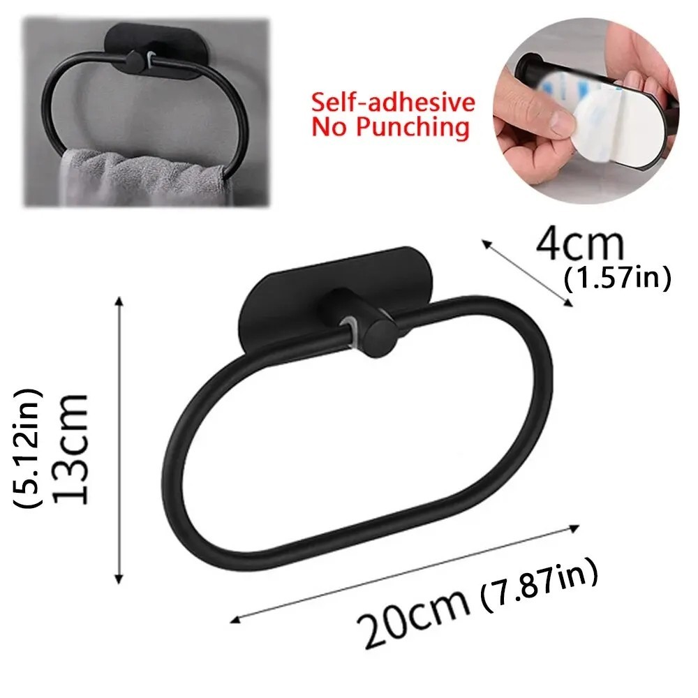 Ring Rack Holder Stainless Steel Wall Mounted Self-adhesive