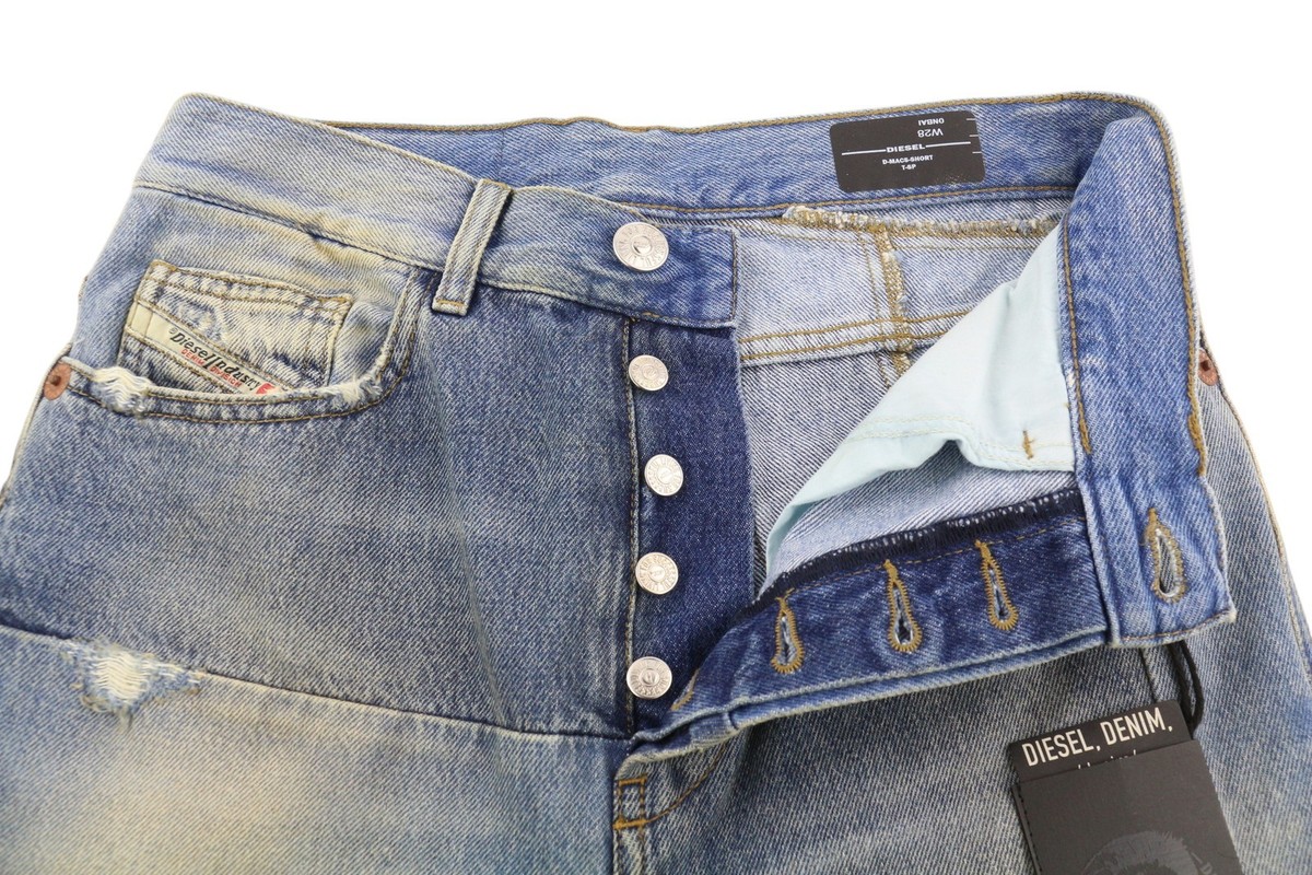 DIESEL D-Macs-Short T-SP Men 0NBAI Shorts W28 Denim Washed Blue 