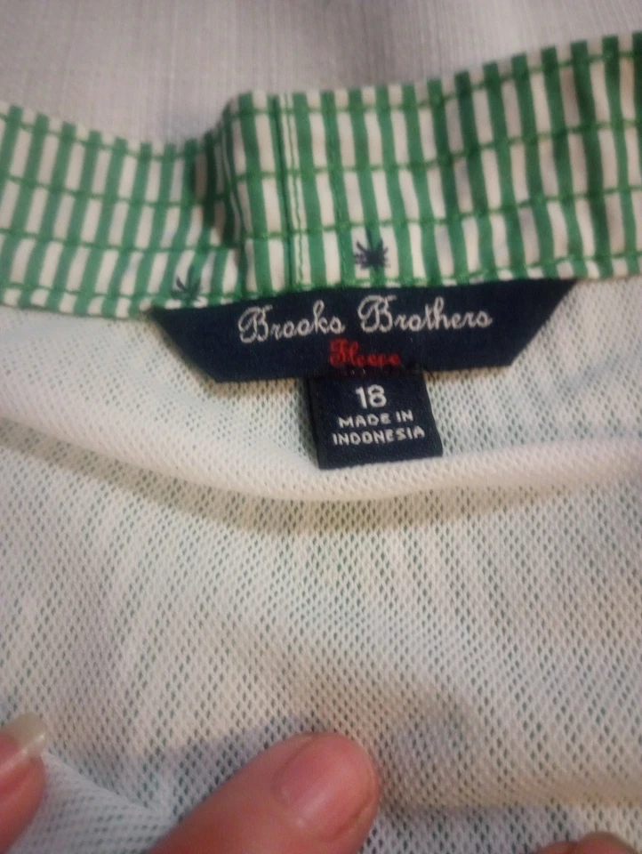 Bañador Brooks Brothers Youth 18 verde/blanco a rayas y palmeras Foto 4 de 4