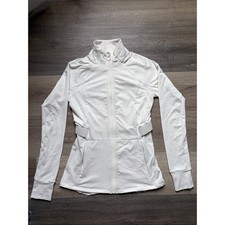 Fabletics Rosalia Performance White Full-Zip Athletic Jacket