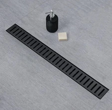 SaniteModar Linear Shower Drain 32” Black with removable grate  2706 2707 2708