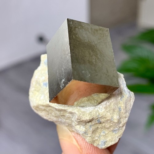 41G Natural Raw Atone Spanish Pyrete Cubic crystal quartz mineral sample - Picture 2 of 24